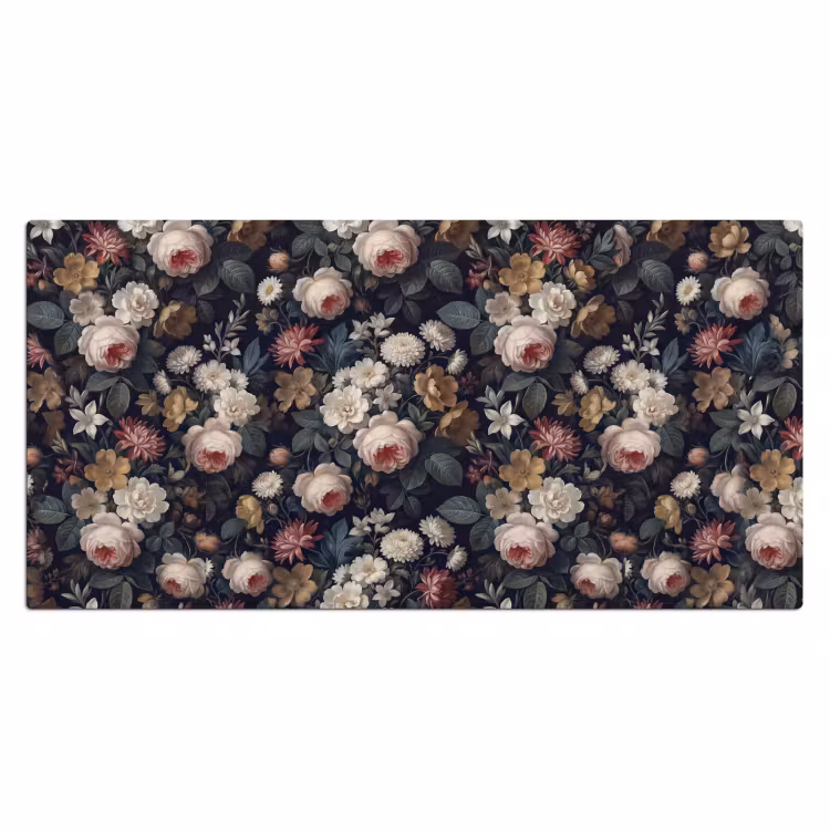 Bureau onderlegger - Bloemen - Boeket - Botanisch - Vintage - Donkere achtergrond — 2