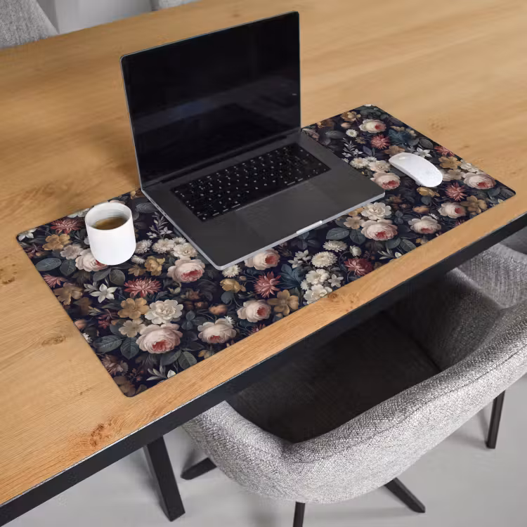 Bureau onderlegger - Bloemen - Boeket - Botanisch - Vintage - Donkere achtergrond — 3