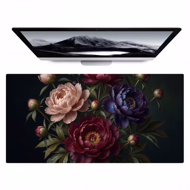 Bureau onderlegger - Bloemen - Boeket - Natuur - Modern - Donker — 1