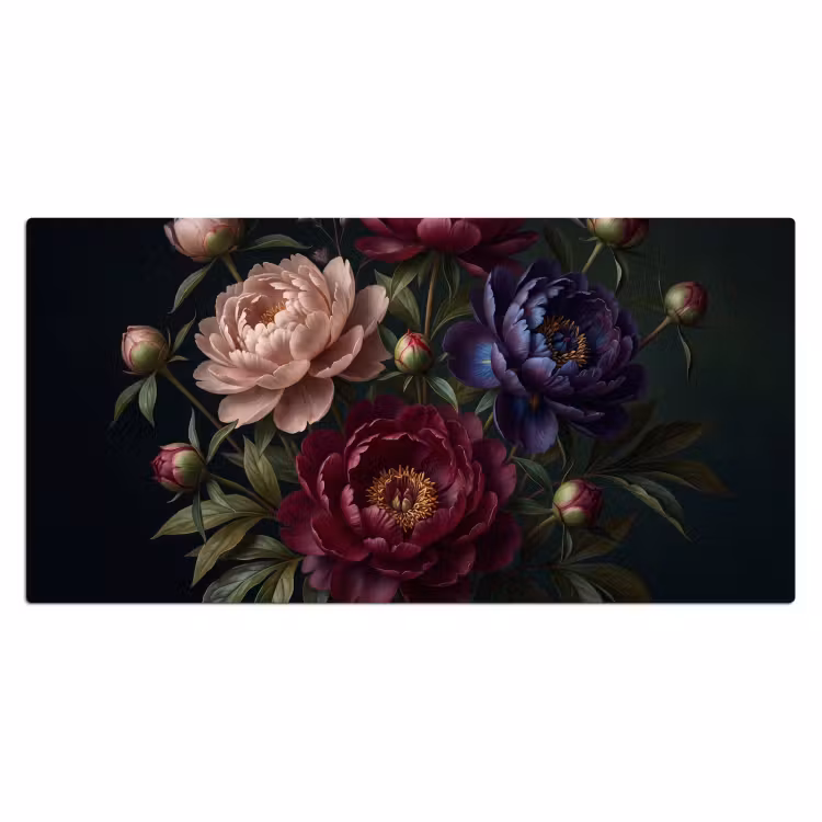 Bureau onderlegger - Bloemen - Boeket - Natuur - Modern - Donker — 2