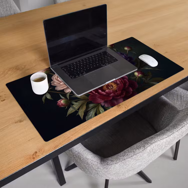 Bureau onderlegger - Bloemen - Boeket - Natuur - Modern - Donker — 3