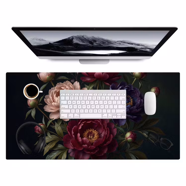 Bureau onderlegger - Bloemen - Boeket - Natuur - Modern - Donker — 4