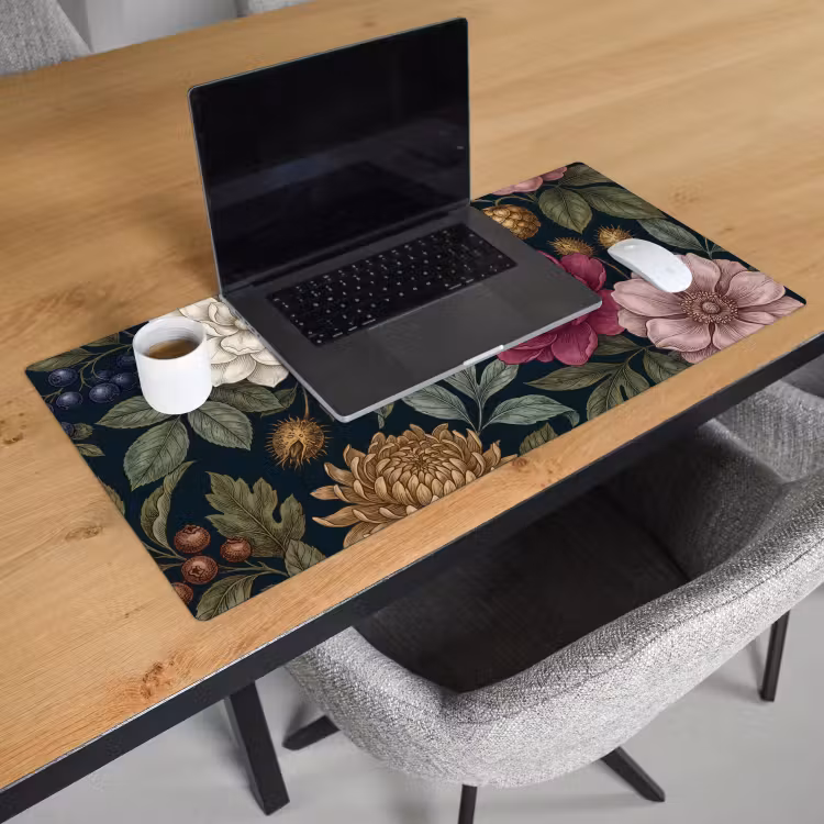 Bureau onderlegger - Bloemen - Botanisch - Illustratie - Donker - Vintage — 3