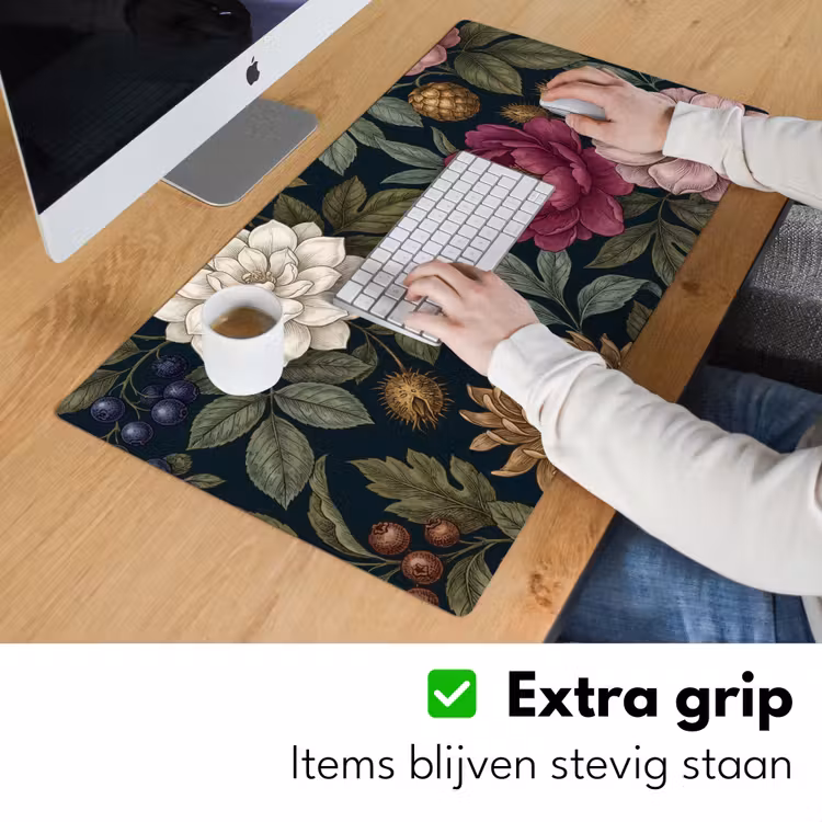 Bureau onderlegger - Bloemen - Botanisch - Illustratie - Donker - Vintage — 6