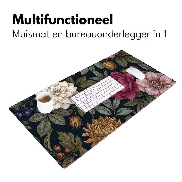 Bureau onderlegger - Bloemen - Botanisch - Illustratie - Donker - Vintage — 7
