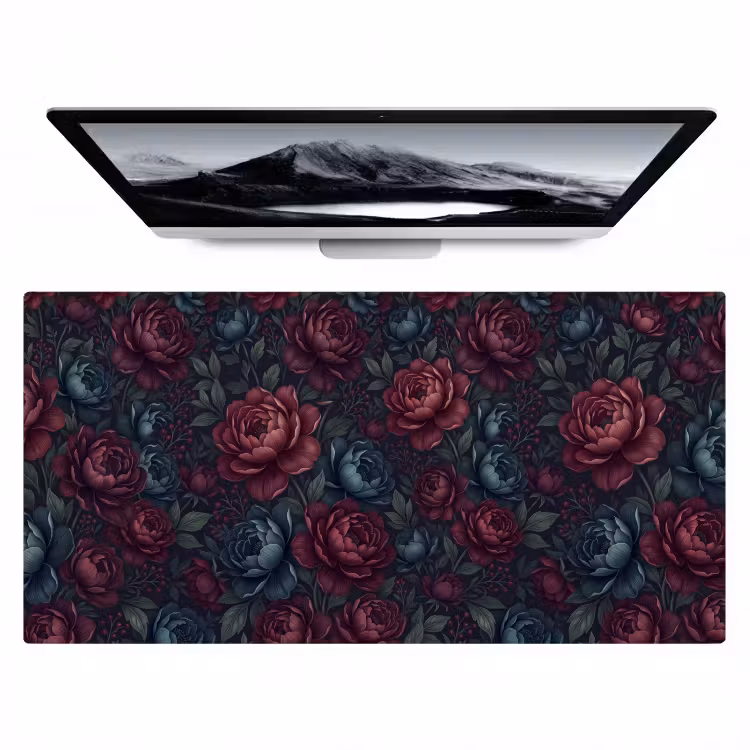 Bureau onderlegger - Bloemen - Patroon - Natuur - Klassiek - Donker — 1