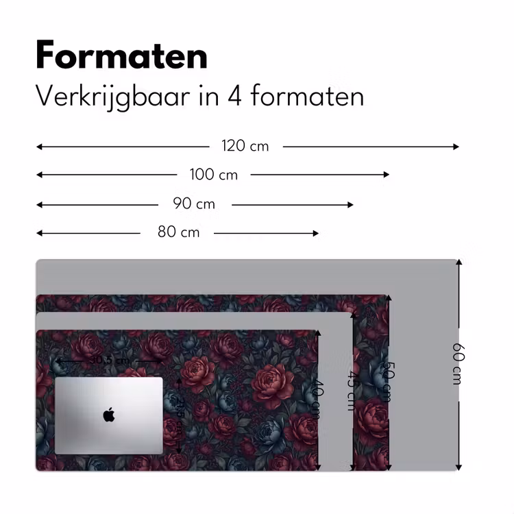Bureau onderlegger - Bloemen - Patroon - Natuur - Klassiek - Donker — 8