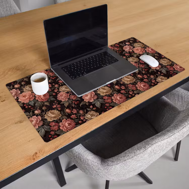 Bureau onderlegger - Bloemen - Patroon - Natuur - Vintage - Roze — 3
