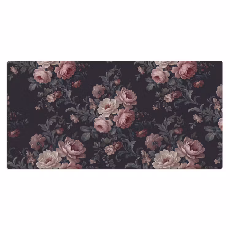 Bureau onderlegger - Bloemen - Patroon - Sierlijk - Roze - Donker — 2