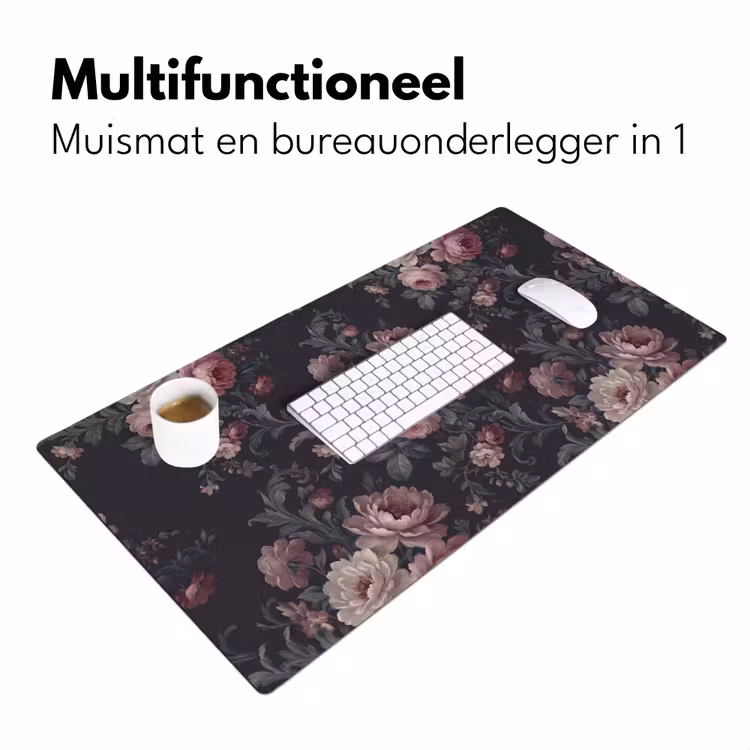 Bureau onderlegger - Bloemen - Patroon - Sierlijk - Roze - Donker — 7