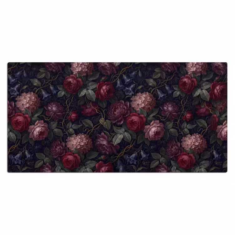 Bureau onderlegger - Bloemen - Rood - Klassiek - Donker - Patroon — 2