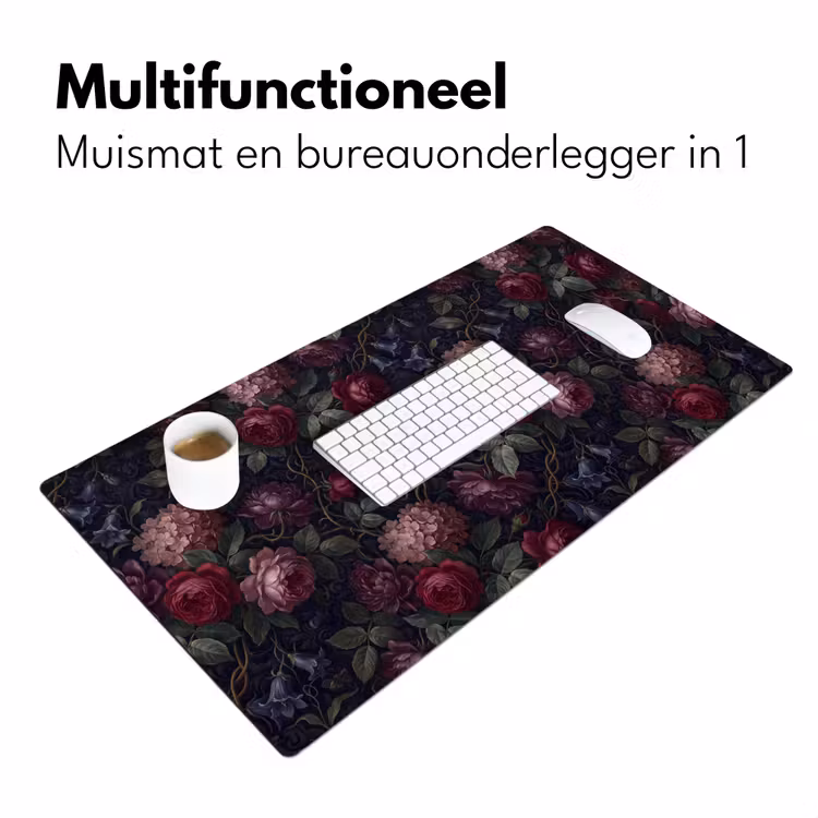 Bureau onderlegger - Bloemen - Rood - Klassiek - Donker - Patroon — 7