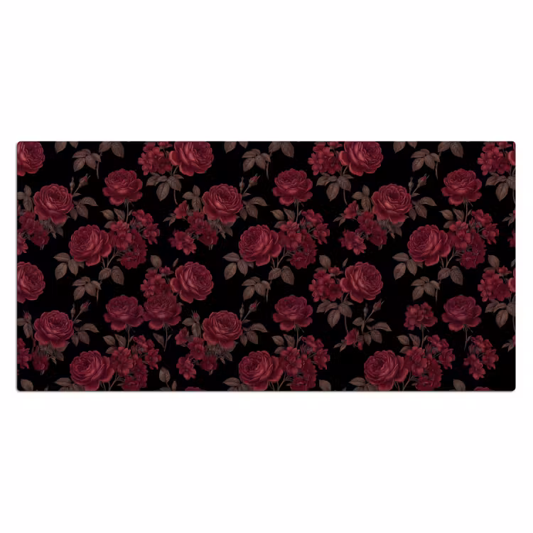 Bureau onderlegger - Bloemen - Roos - Patroon - Klassiek - Rood — 2