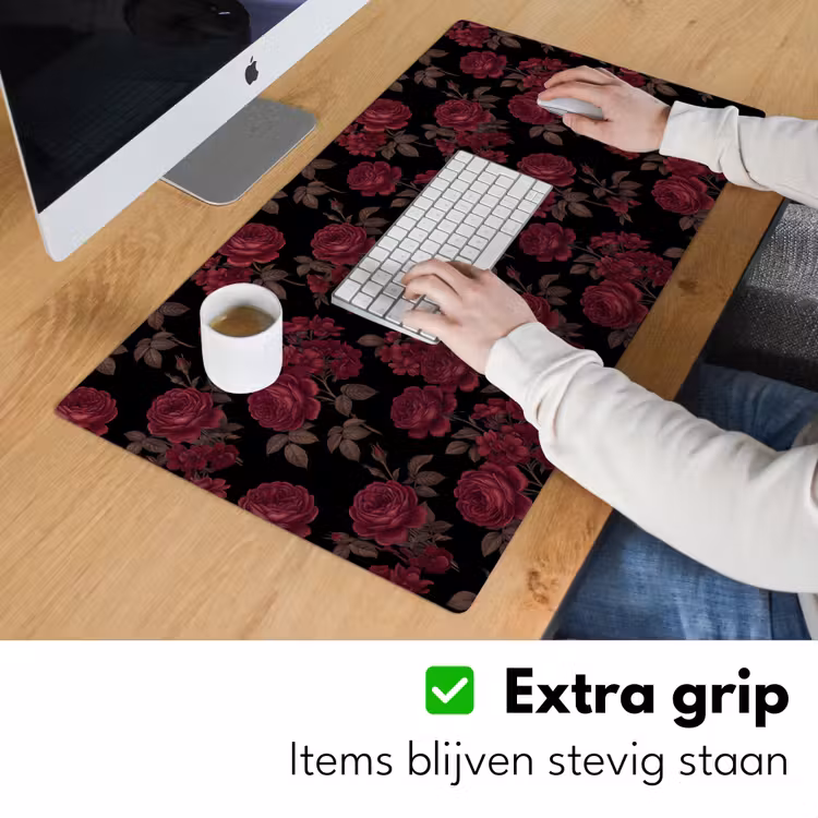 Bureau onderlegger - Bloemen - Roos - Patroon - Klassiek - Rood — 6