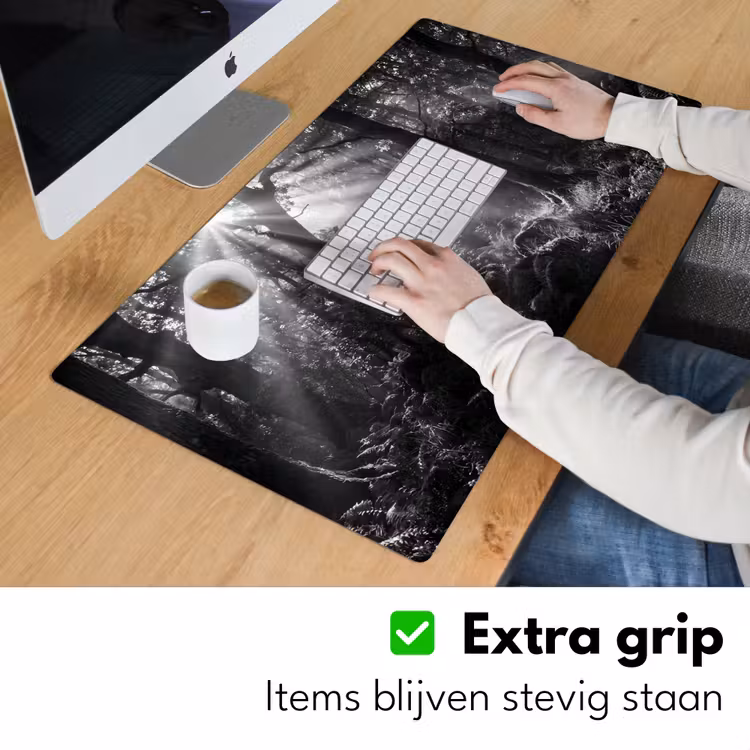 Bureau onderlegger - Bos - Lichtstralen - Natuur - Zwart-wit — 6