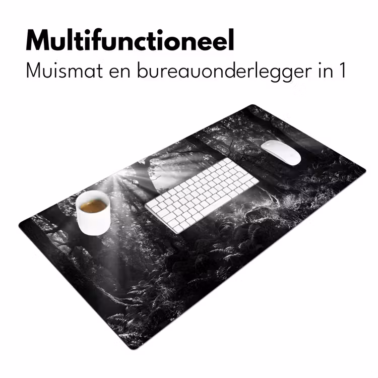 Bureau onderlegger - Bos - Lichtstralen - Natuur - Zwart-wit — 7