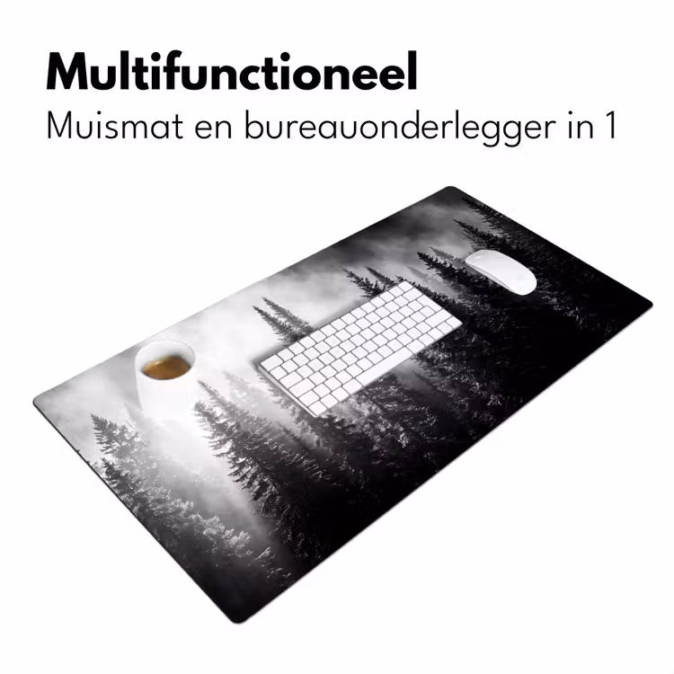 Bureau onderlegger - Bos - Mist - Winter - Monochroom - Natuur — 7