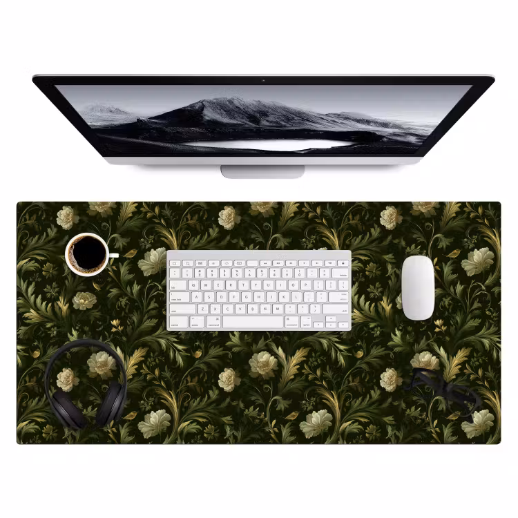Bureau onderlegger - Botanisch - Naadloos - Bloemen — 4