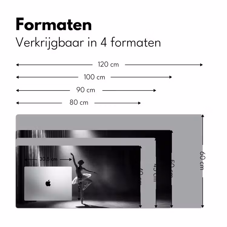 Bureau onderlegger - Danser - Podium - Zwart-wit - Kunst - Klassiek — 8
