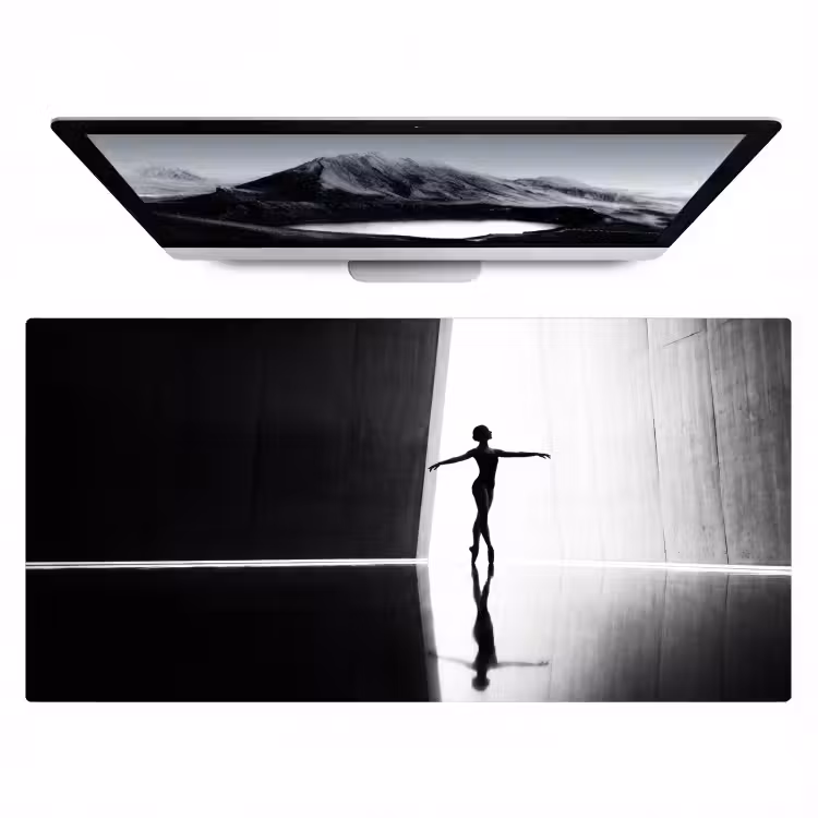 Bureau onderlegger - Danser - Silhouette - Kunst - Modern - Zwart-wit — 1