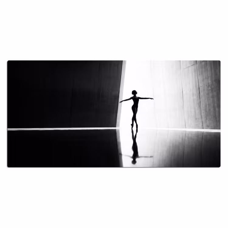 Bureau onderlegger - Danser - Silhouette - Kunst - Modern - Zwart-wit — 2
