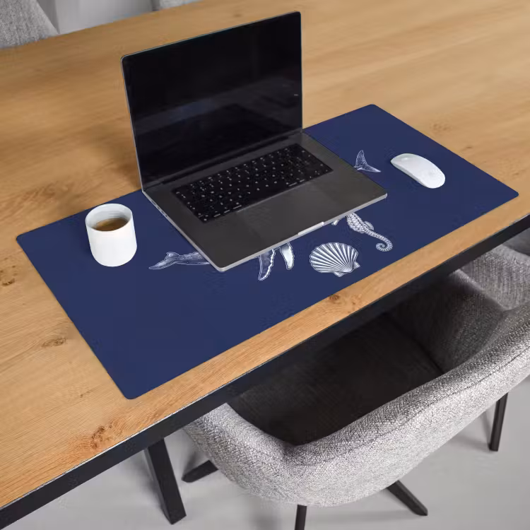 Bureau onderlegger - Dieren - Zeeleven - Oceaan - Graveren - Blauw — 3
