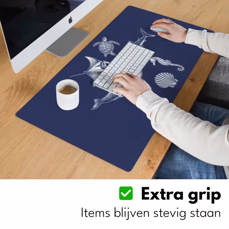 Bureau onderlegger - Dieren - Zeeleven - Oceaan - Graveren - Blauw — 6