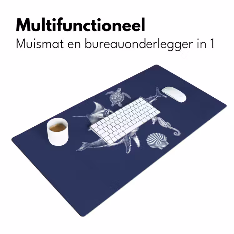 Bureau onderlegger - Dieren - Zeeleven - Oceaan - Graveren - Blauw — 7