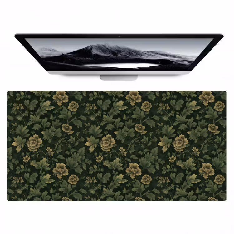 Bureau onderlegger - Donker - Groen - Goud - Botanisch — 1