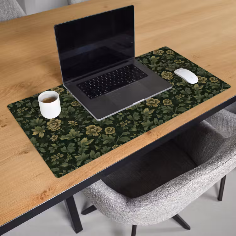 Bureau onderlegger - Donker - Groen - Goud - Botanisch — 3