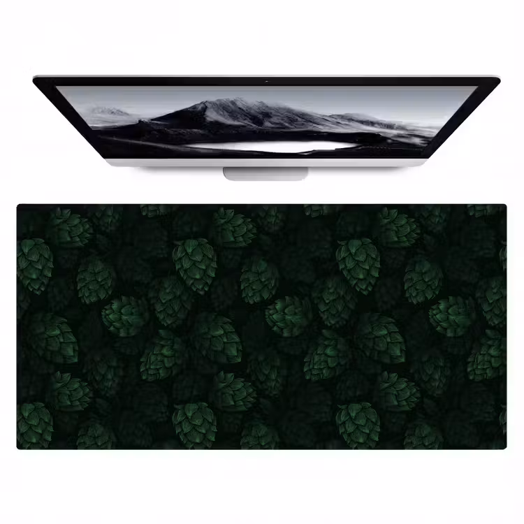 Bureau onderlegger - Donker - Groen - Hopbellen - Botanisch - Illustratie — 1