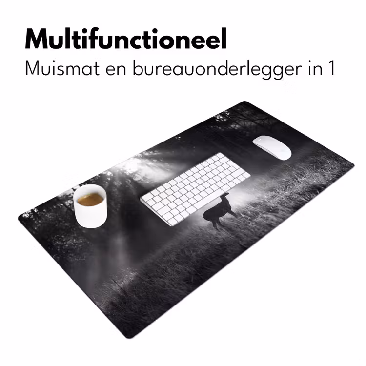Bureau onderlegger - Hert - Bos - Zonnestralen - Zwart-wit - Natuur — 7