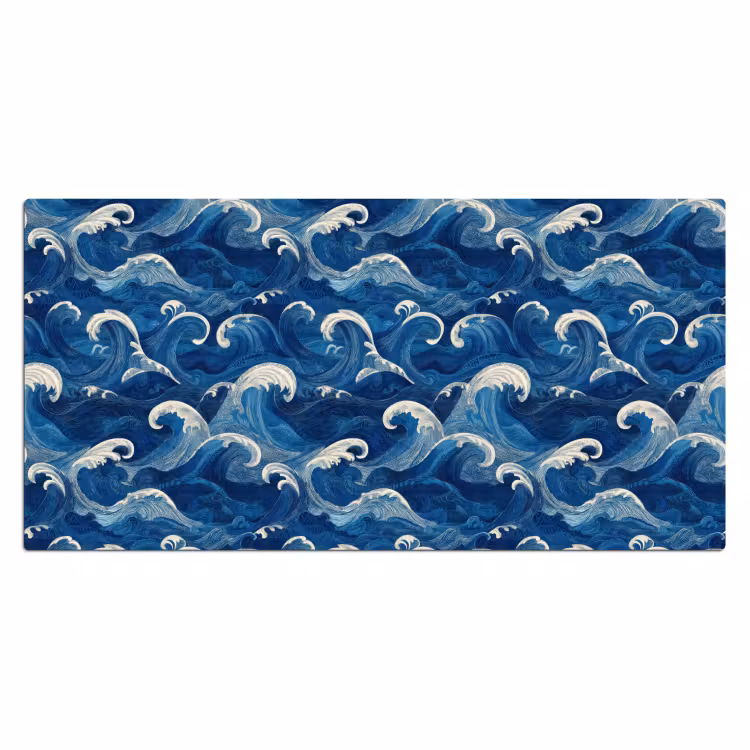 Bureau onderlegger - Japans - Oceaan - Golven - Blauw — 2