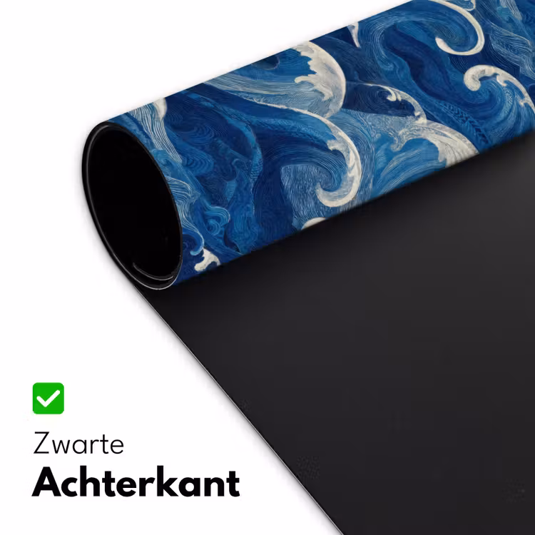 Bureau onderlegger - Japans - Oceaan - Golven - Blauw — 5