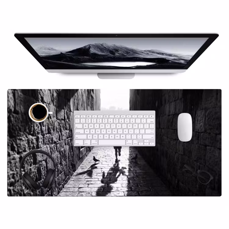 Bureau onderlegger - Kind - Vogel - Straat - Zwart-wit - Spelen — 4