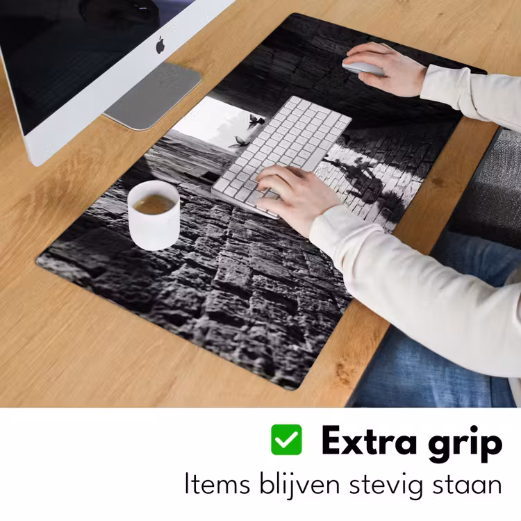 Bureau onderlegger - Kind - Vogel - Straat - Zwart-wit - Spelen — 6