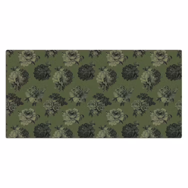 Bureau onderlegger - Klassiek - botanisch - Olijfgroen - Bloemen — 2