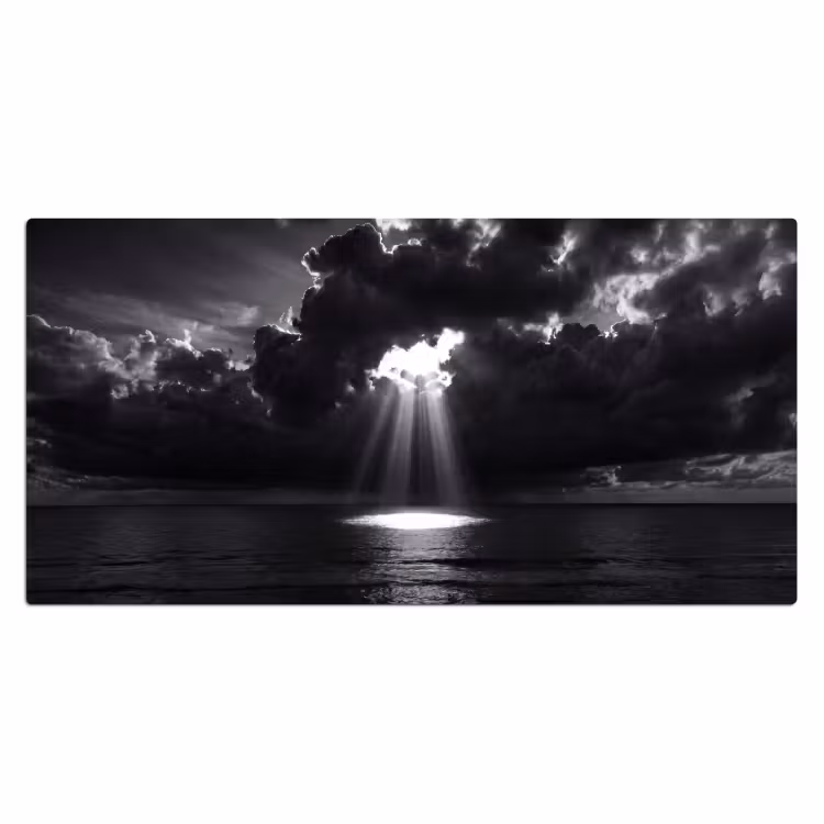 Bureau onderlegger - Licht - Wolken - Zee - Zwart-wit - Natuur — 2