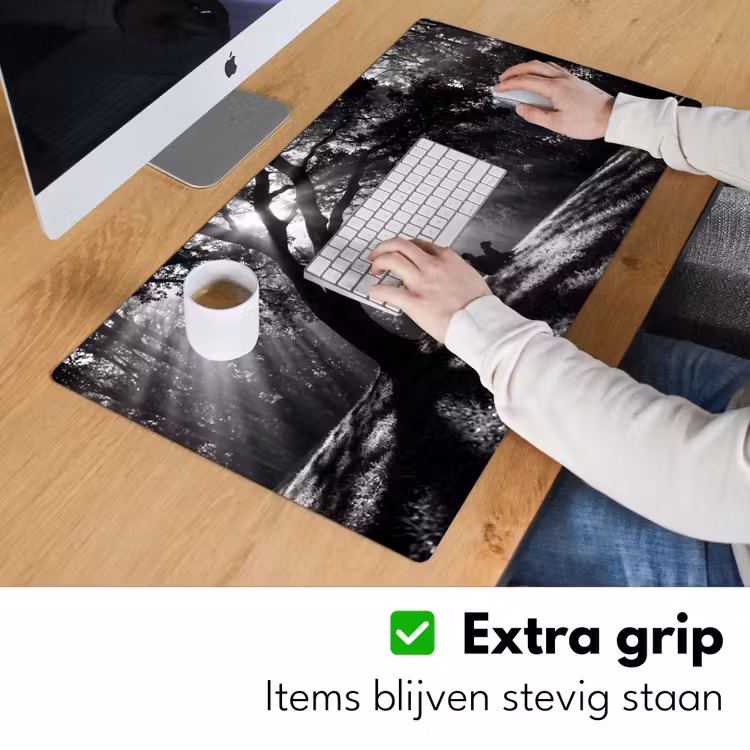 Bureau onderlegger - Mens - Hond - Natuur - Zwart-wit - Silhouet — 6
