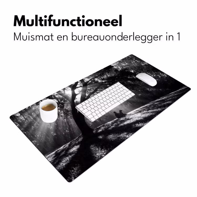 Bureau onderlegger - Mens - Hond - Natuur - Zwart-wit - Silhouet — 7