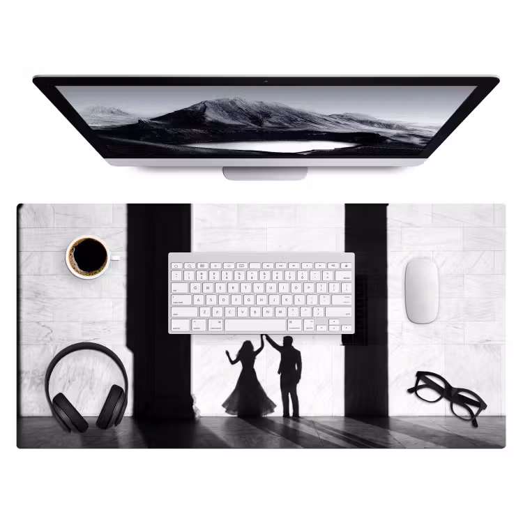 Bureau onderlegger - Mensen - Schaduw - Dans - Zwart-wit - Liefde — 4