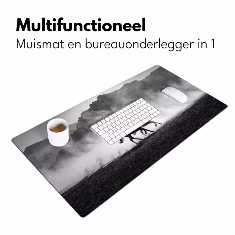 Bureau onderlegger - Paard - Ren - Stof - Zwart-wit - Dieren — 7
