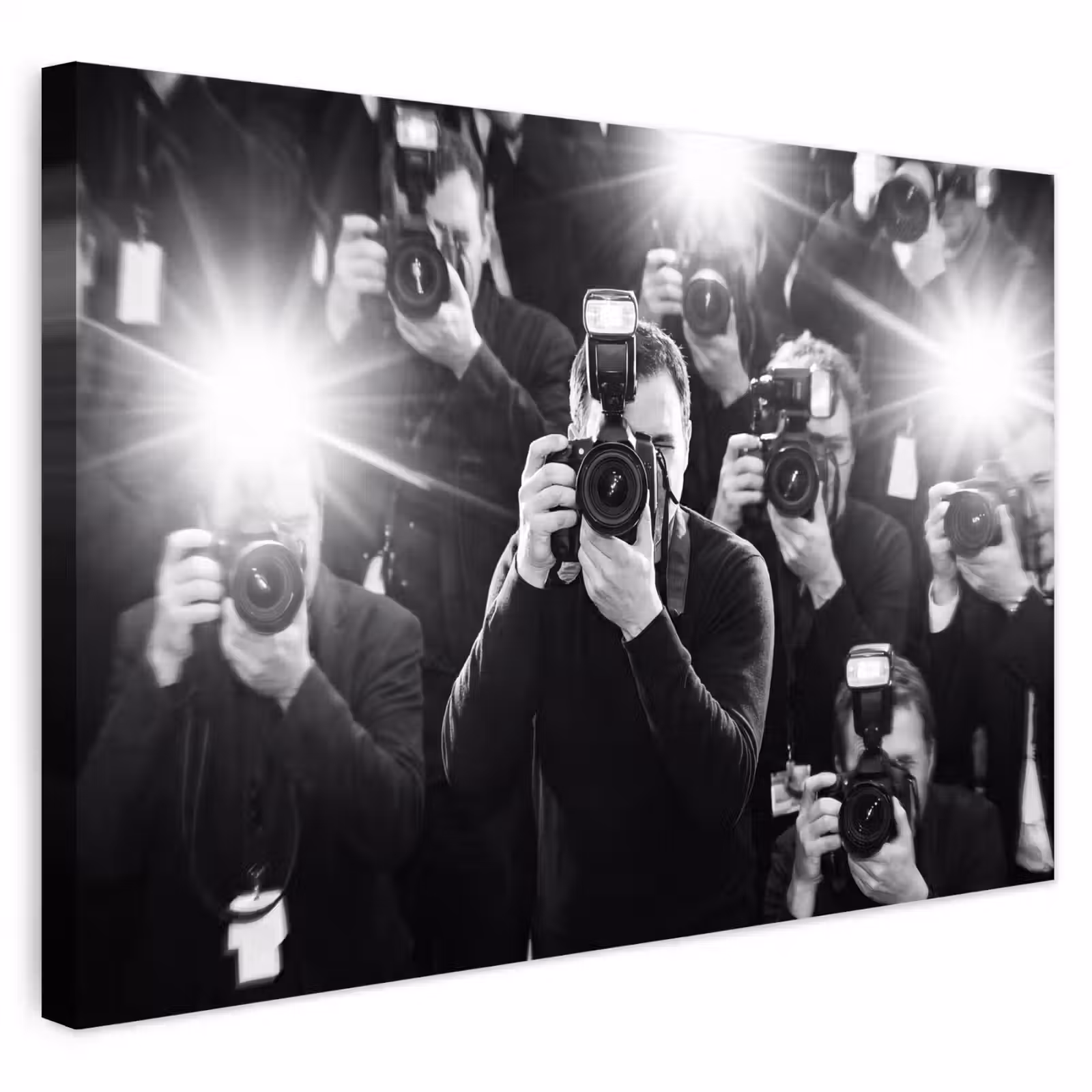 Buiten canvas - Mensen - Camera - Flitslicht - Zwart-wit - Media — 1