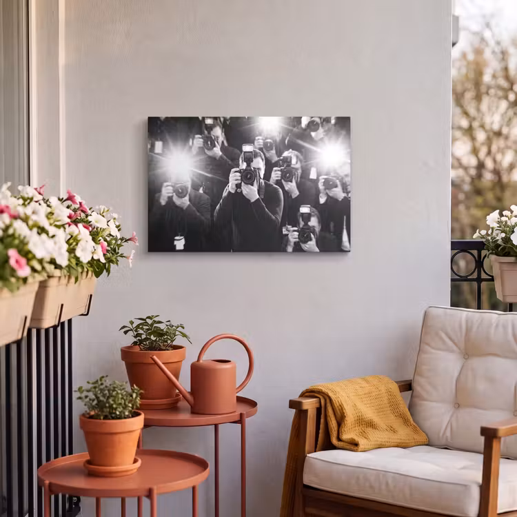 Buiten canvas - Mensen - Camera - Flitslicht - Zwart-wit - Media — 4