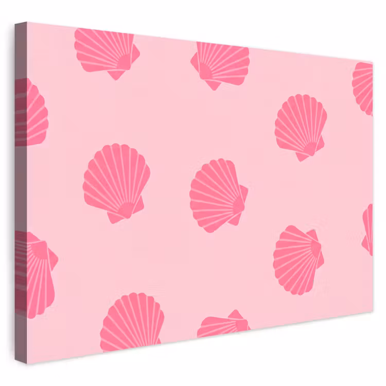 Buiten canvas - Schelp - Patroon - Zee - Modern - Roze — 1