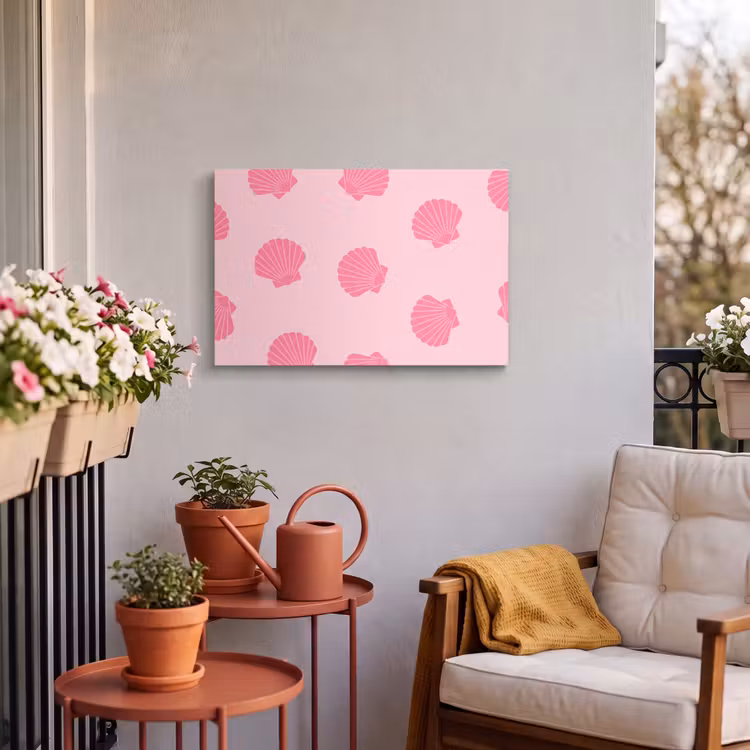 Buiten canvas - Schelp - Patroon - Zee - Modern - Roze — 4