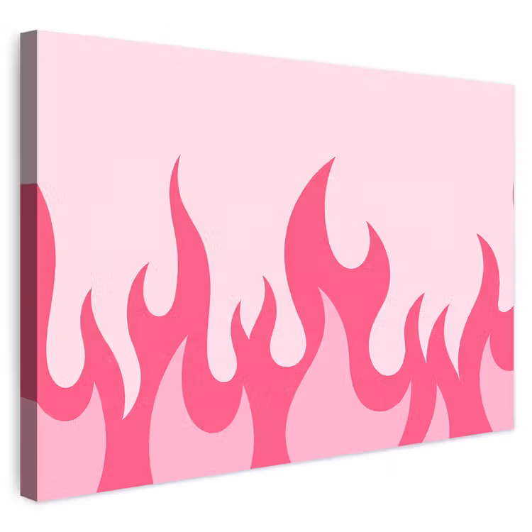 Buiten canvas - Vlammen - Patroon - Abstract - Modern - Roze — 1
