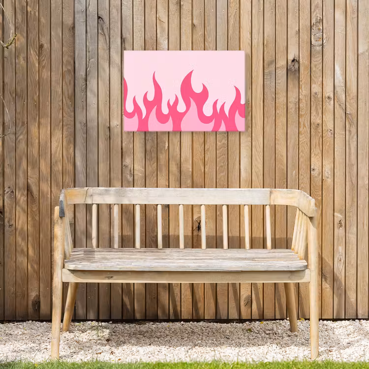 Buiten canvas - Vlammen - Patroon - Abstract - Modern - Roze — 3