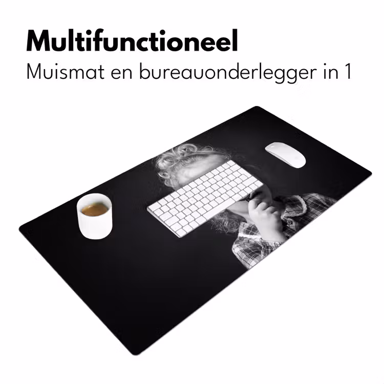 Bureau onderlegger - Kind - Vergrootglas - Portret - Zwart-wit — 7