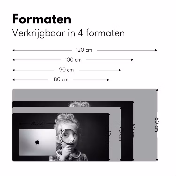 Bureau onderlegger - Kind - Vergrootglas - Portret - Zwart-wit — 8
